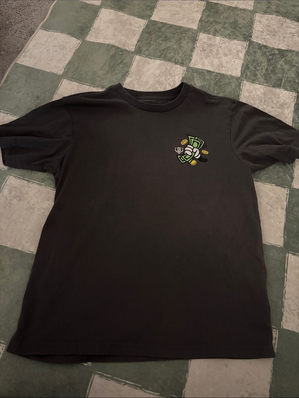 Boys Baseball 101 Black Graphic Crew Neck T-Shirt